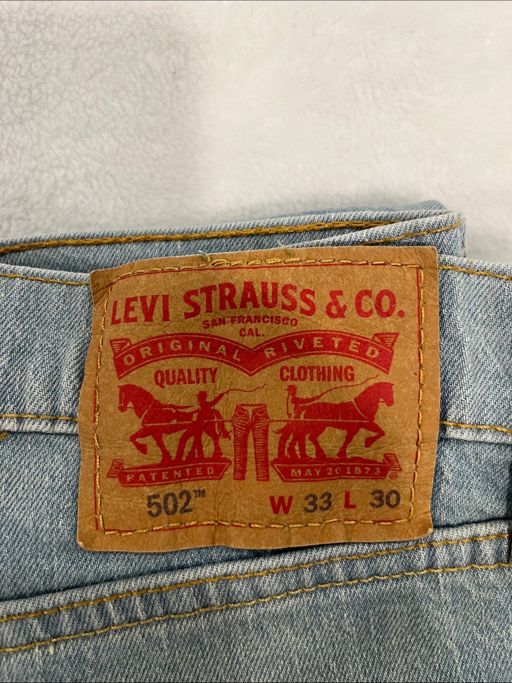 Levi's Light Blue Relaxed Men's Jeans with Tan Leather Patch